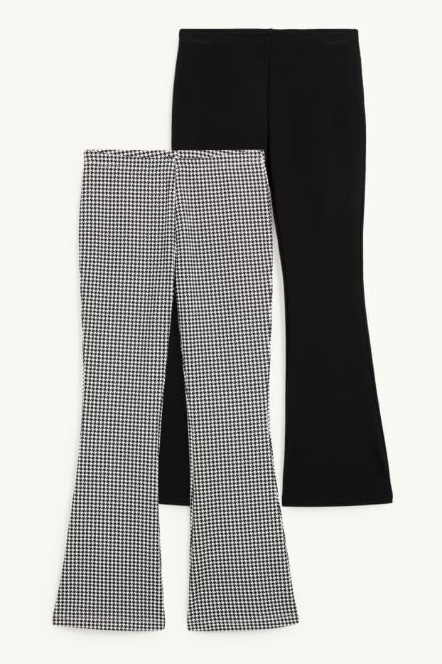 Bambine - Confezione da 2 - leggings termici - taglio svasato - nero