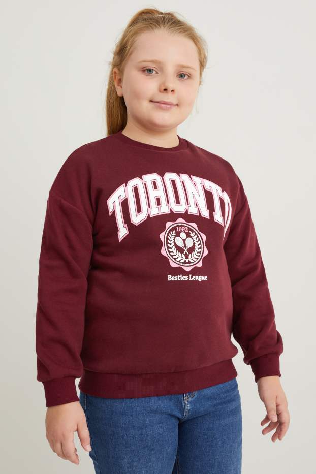 Kinderen: meisjes - Uitgebreide maten - sweatshirt - bordeaux