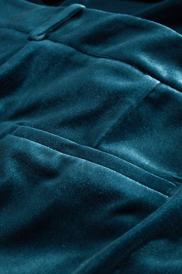 Femmes - Pantalon de velours de bureau - high waist - wide leg - vert foncé