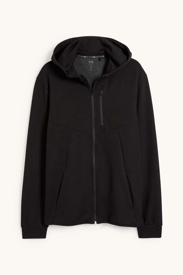 Hommes - Sweat de sport à capuche - noir