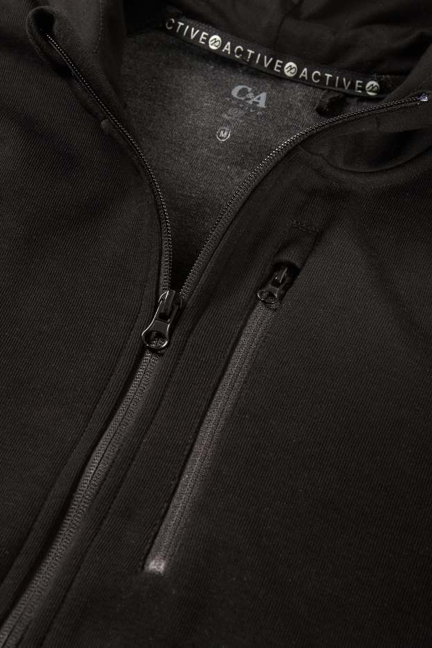 Hommes - Sweat de sport à capuche - noir