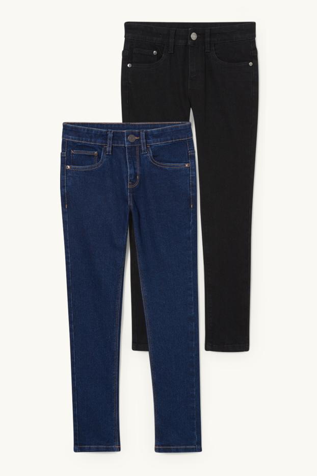 Kinder Buben - Multipack 2er - Skinny Jeans - schwarz