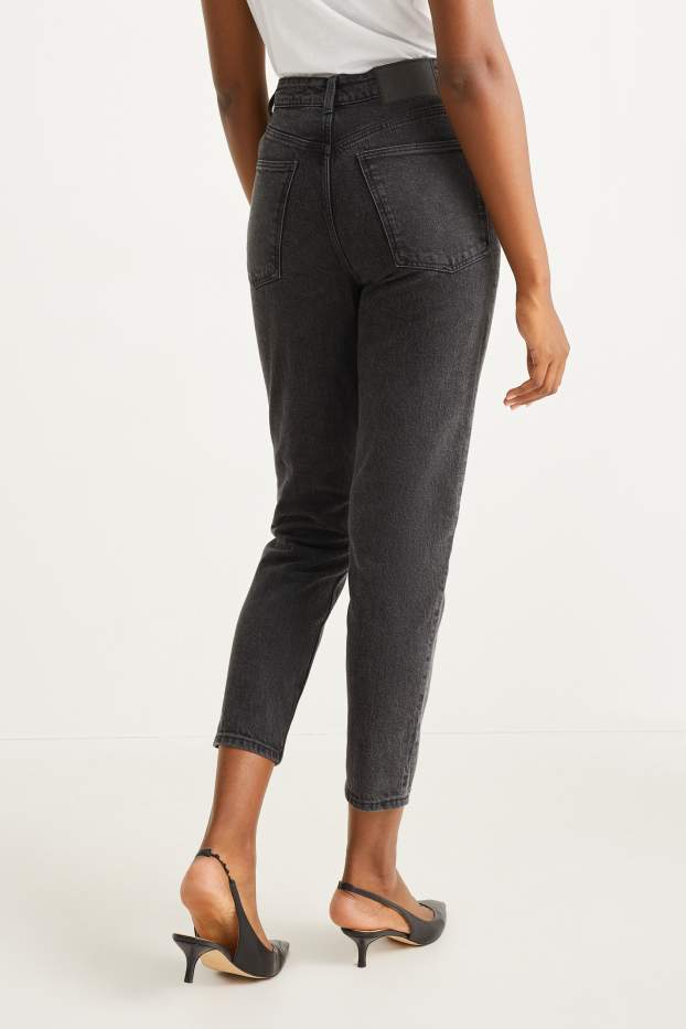 Damen - Mom Jeans - High Waist - LYCRA® - jeansgrau