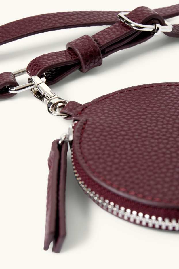 Damen - Set - Handytasche und Portemonnaie - Lederimitat - 2 teilig - bordeaux