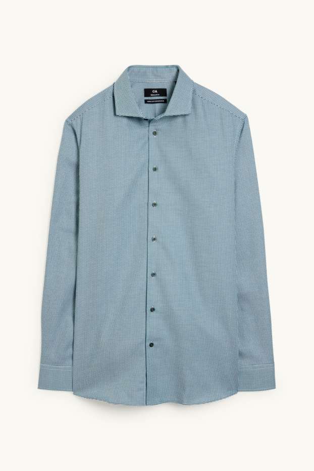 Men - Business shirt - regular fit - cutaway collar - easy-iron - green