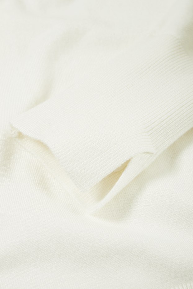 Femmes - Pullover basique à col roulé - blanc crème