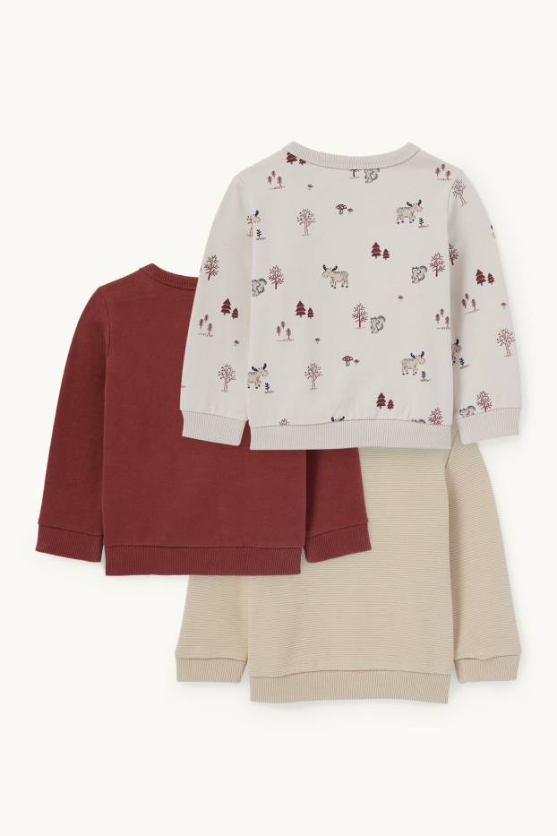 Bébés garçons - Lot de 3 - élan - sweats pour bébé - beige clair