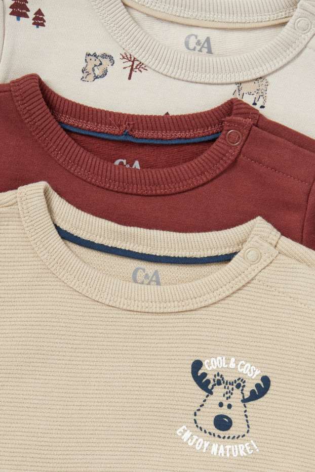 Bébés garçons - Lot de 3 - élan - sweats pour bébé - beige clair