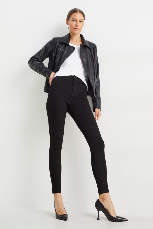 Donna - Confezione da 2 - jeggings - vita alta - nero