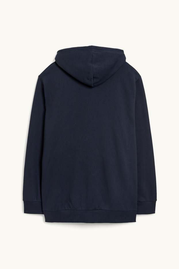 Hommes - Sweat zippé à capuche - bleu foncé