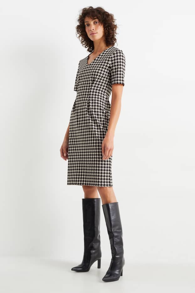 Femmes - Robe étui - à motif - noir / beige