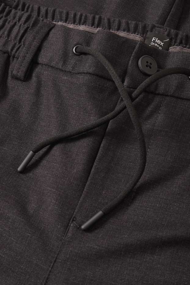 Heren - Cargobroek - tapered fit - Flex - zwart mix