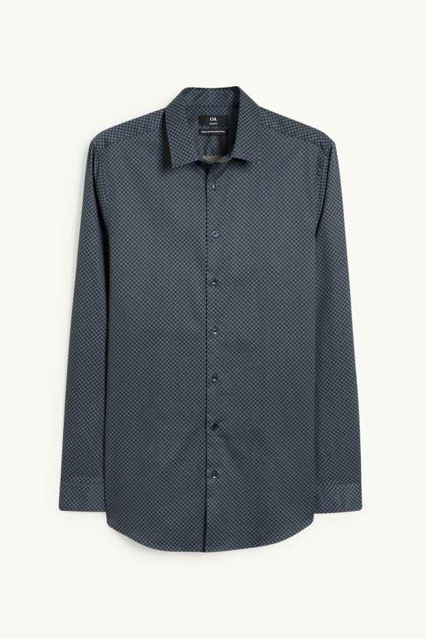 Men - Business shirt - slim fit - Kent collar - easy-iron - blue / beige