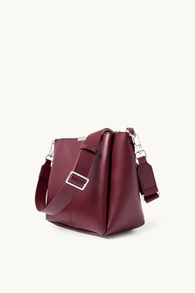 Women - Shoulder bag - faux leather - bordeaux