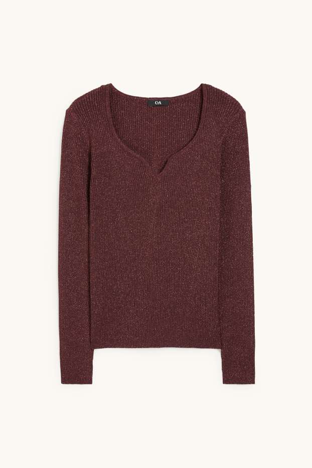 Damen - Pullover - bordeaux