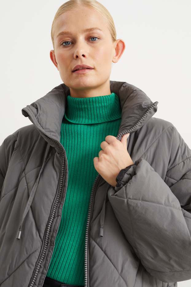 Women - Quilted jacket - gray