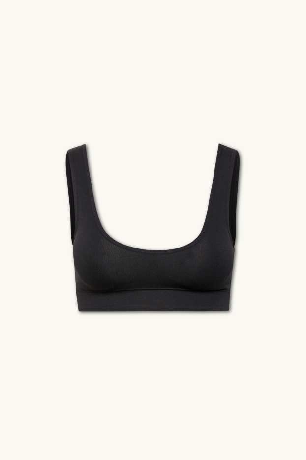 Donna - Brassière - imbottita - senza cuciture - nero