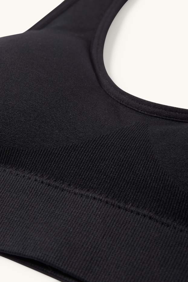 Donna - Brassière - imbottita - senza cuciture - nero