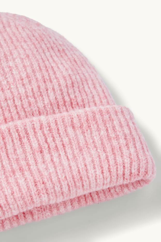 Bambine - Berretto in maglia - rosa