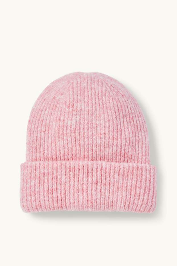 Bambine - Berretto in maglia - rosa