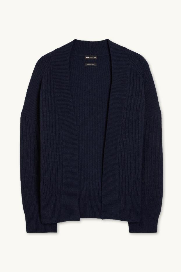 Women - Cashmere cardigan - dark blue