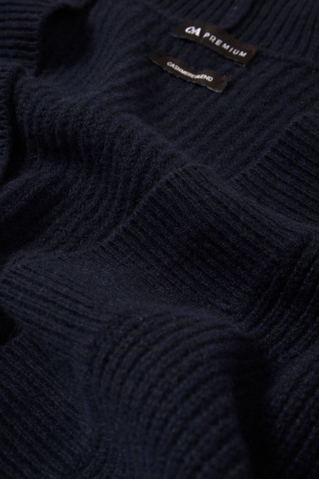 Women - Cashmere cardigan - dark blue