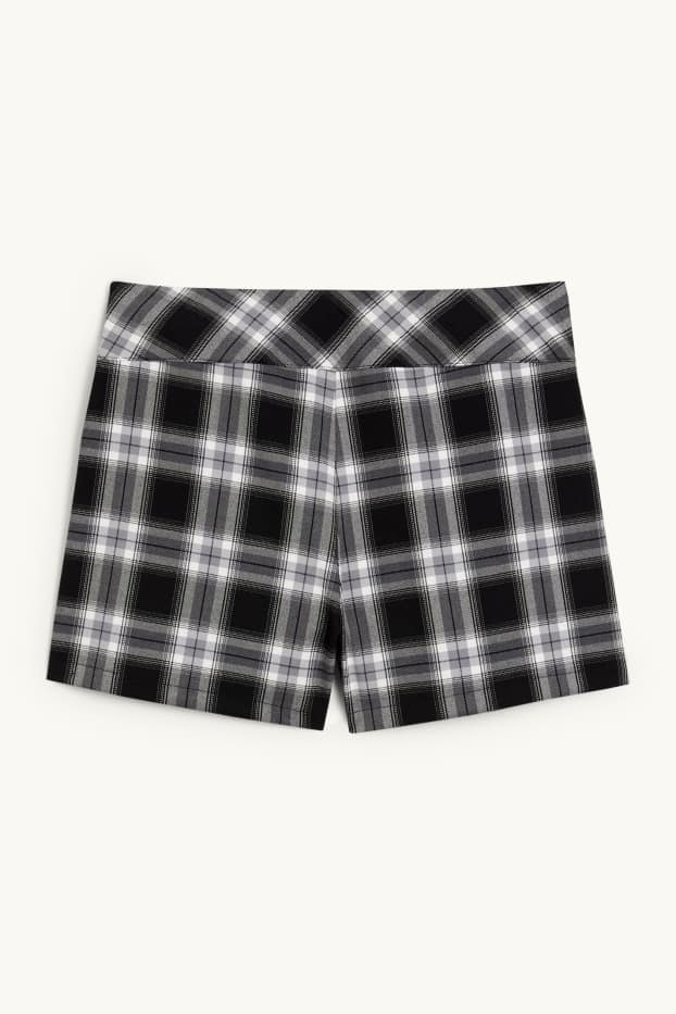 Femmes - Jupe-short - à carreaux - noir
