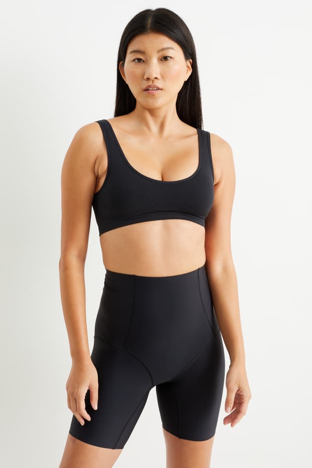 Donna - Brassière - imbottita - senza cuciture - nero