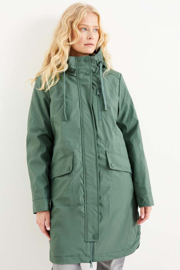 Dames - Parka met capuchon - groen