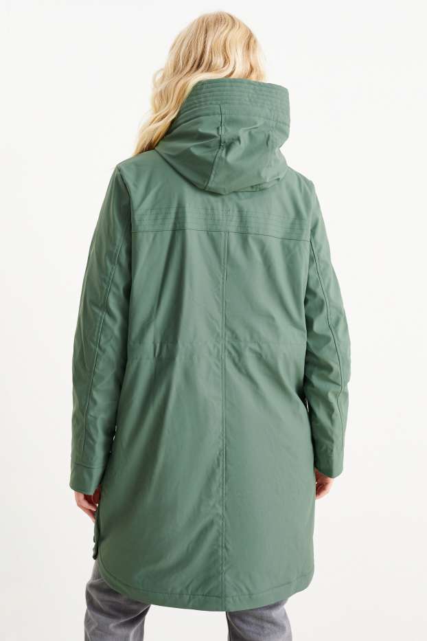 Dames - Parka met capuchon - groen