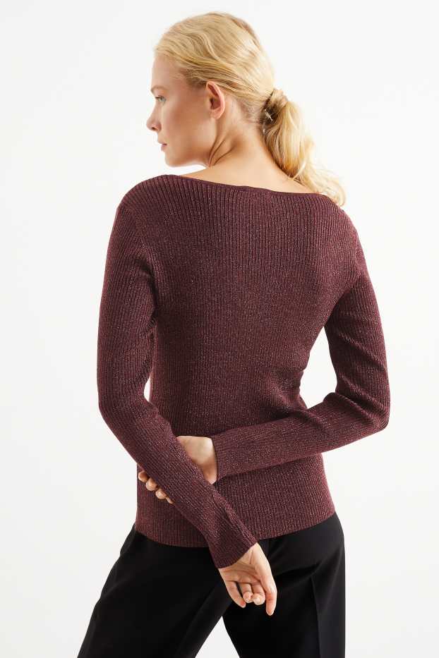 Damen - Pullover - bordeaux