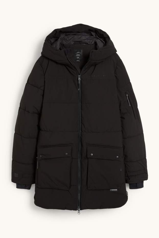 Kobiety - Kurtka narciarska z kapturem - czarny