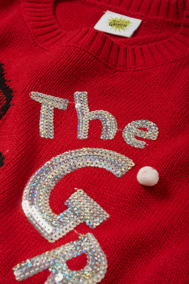 Women - Christmas jumper - The Grinch - dark red