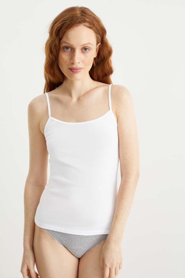 Femmes - Lot de 2 - maillots de corps - blanc
