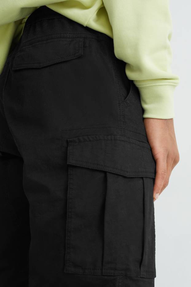 Hommes - Pantalon cargo - regular fit - LYCRA® - noir