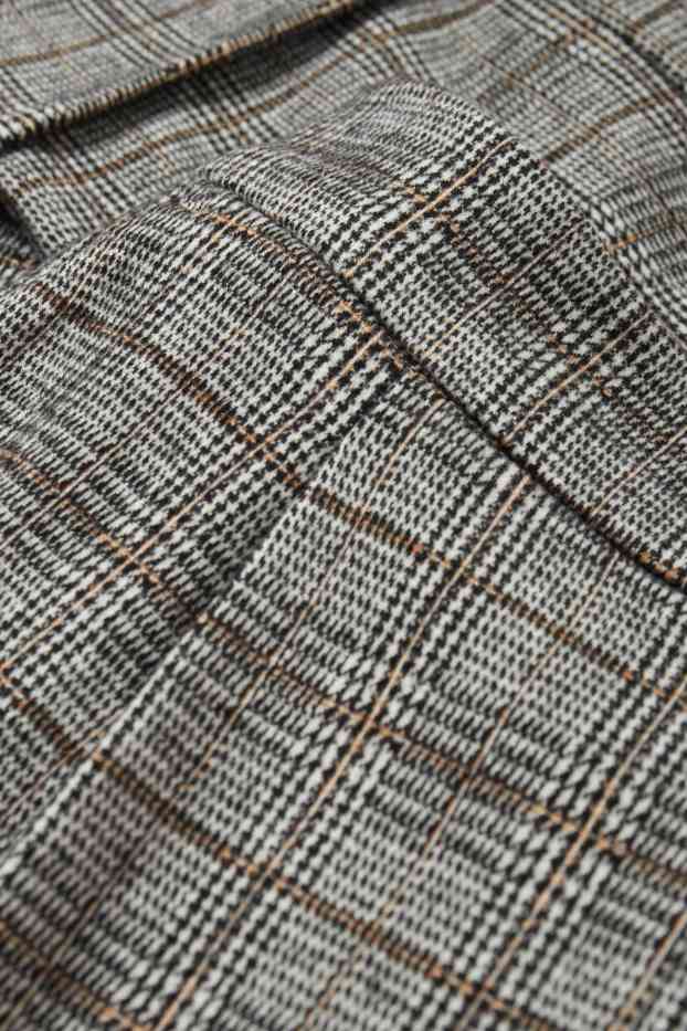 Dona - Pantalons de tela - high waist - tapered fit - de quadres - gris