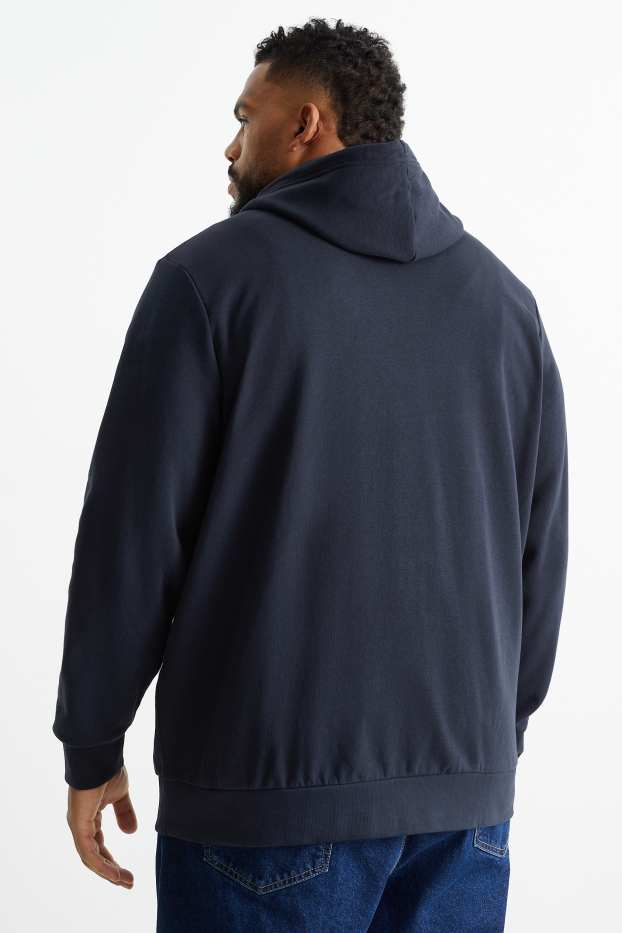 Hommes - Sweat zippé à capuche - bleu foncé