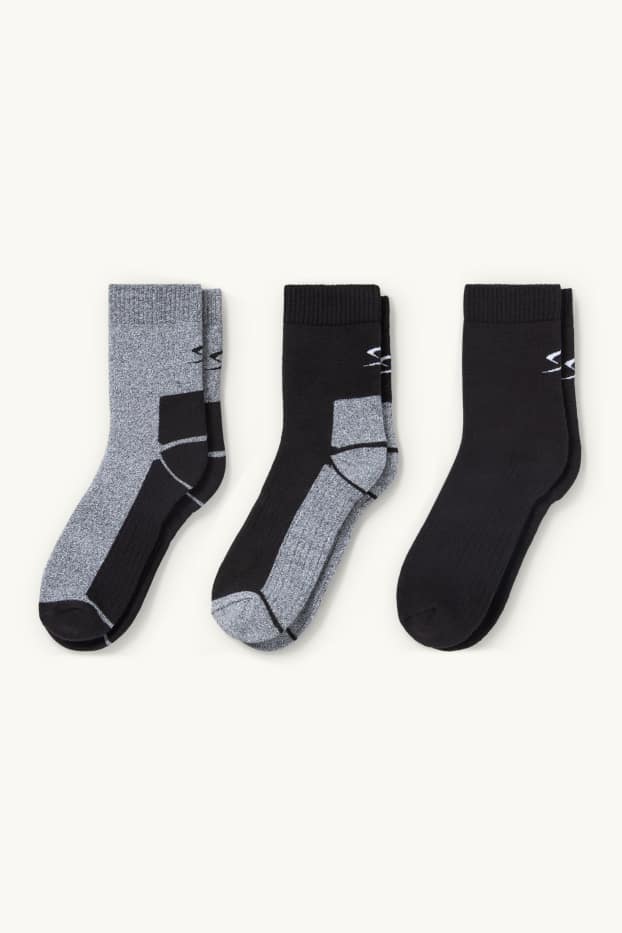 Femmes - Lot de 3 paires - chaussettes d’extérieur - noir
