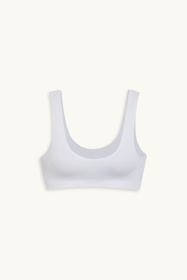 Women - Crop top - padded - seamless - white