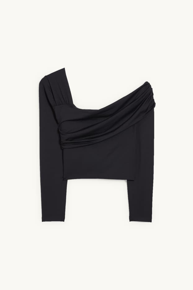 Femmes - Haut court à manches longues - noir