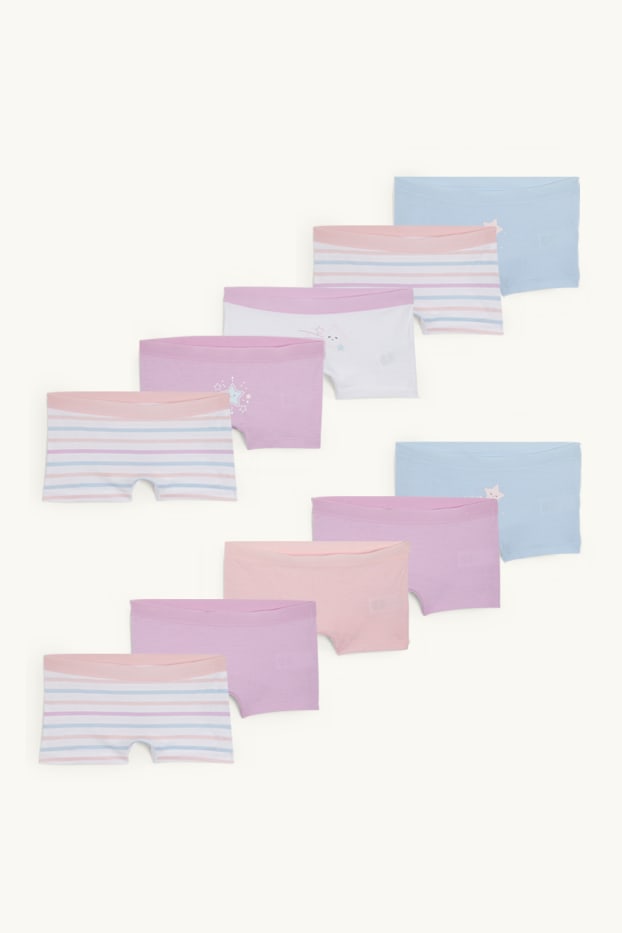 Enfants filles - Lot de 10 - étoile - caleçons - bleu clair