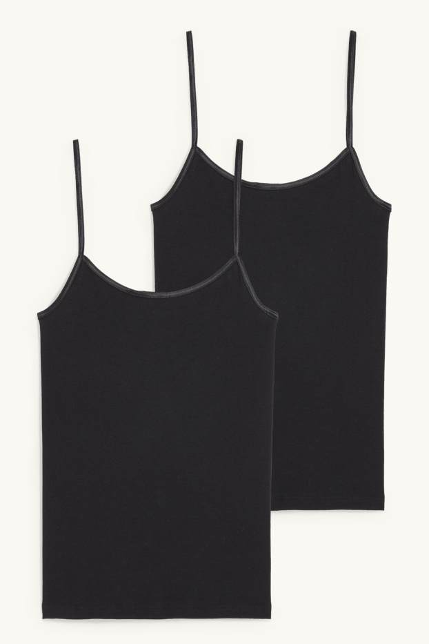 Damen - Multipack 2er - Hemdchen - schwarz
