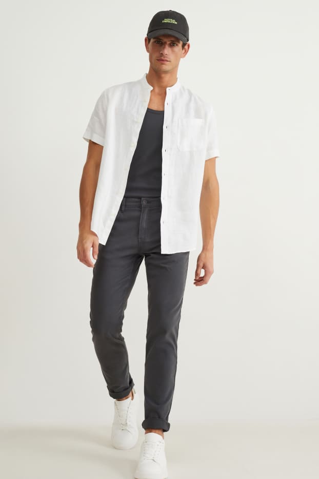 Hommes - Pantalon - slim fit - Flex - gris foncé