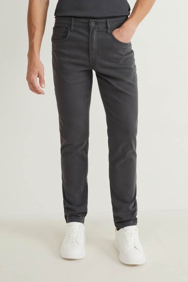 Hommes - Pantalon - slim fit - Flex - gris foncé