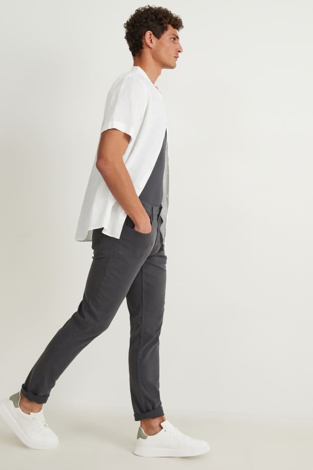Hommes - Pantalon - slim fit - Flex - gris foncé