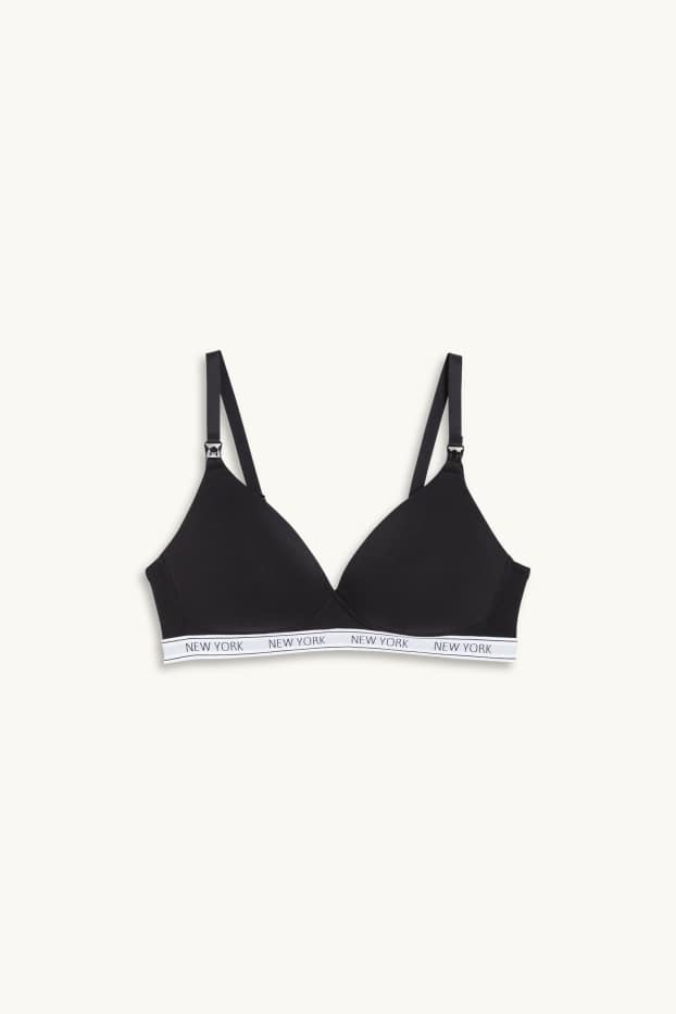 Donna - Reggiseno per allattamento senza ferretti - imbottito - nero