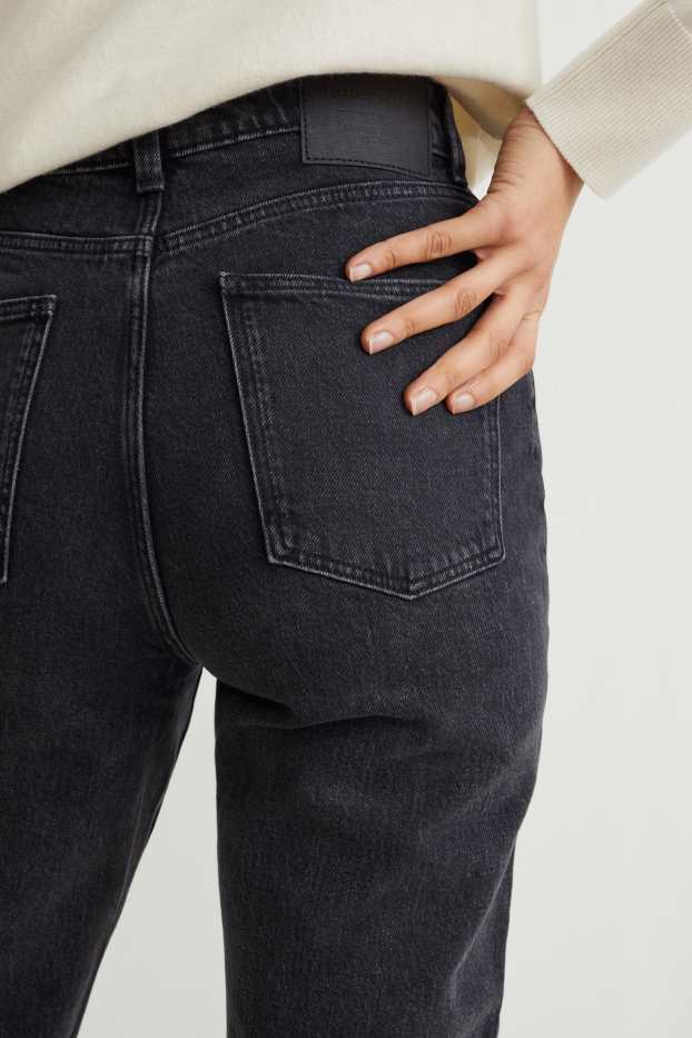 Donna - Mom jeans - vita alta - LYCRA® - jeans grigio scuro