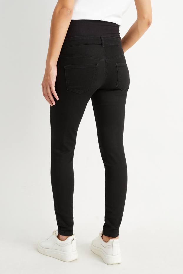 Damen - Umstandsjeans - Skinny Jeans - schwarz
