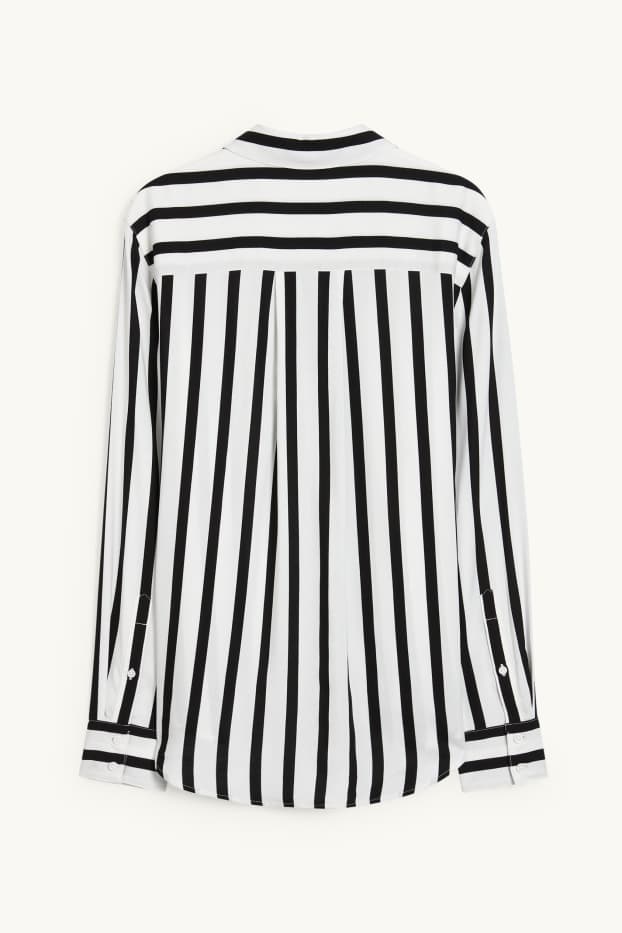 Mujer - Blusa - de rayas - negro / blanco