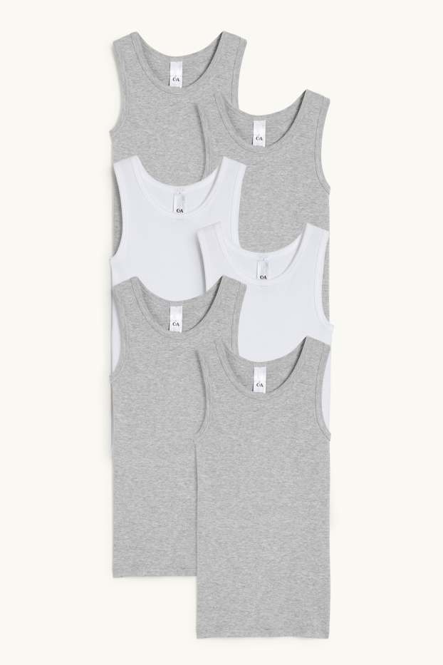 Kinder Jungen - Multipack 6er - Singlet - grau